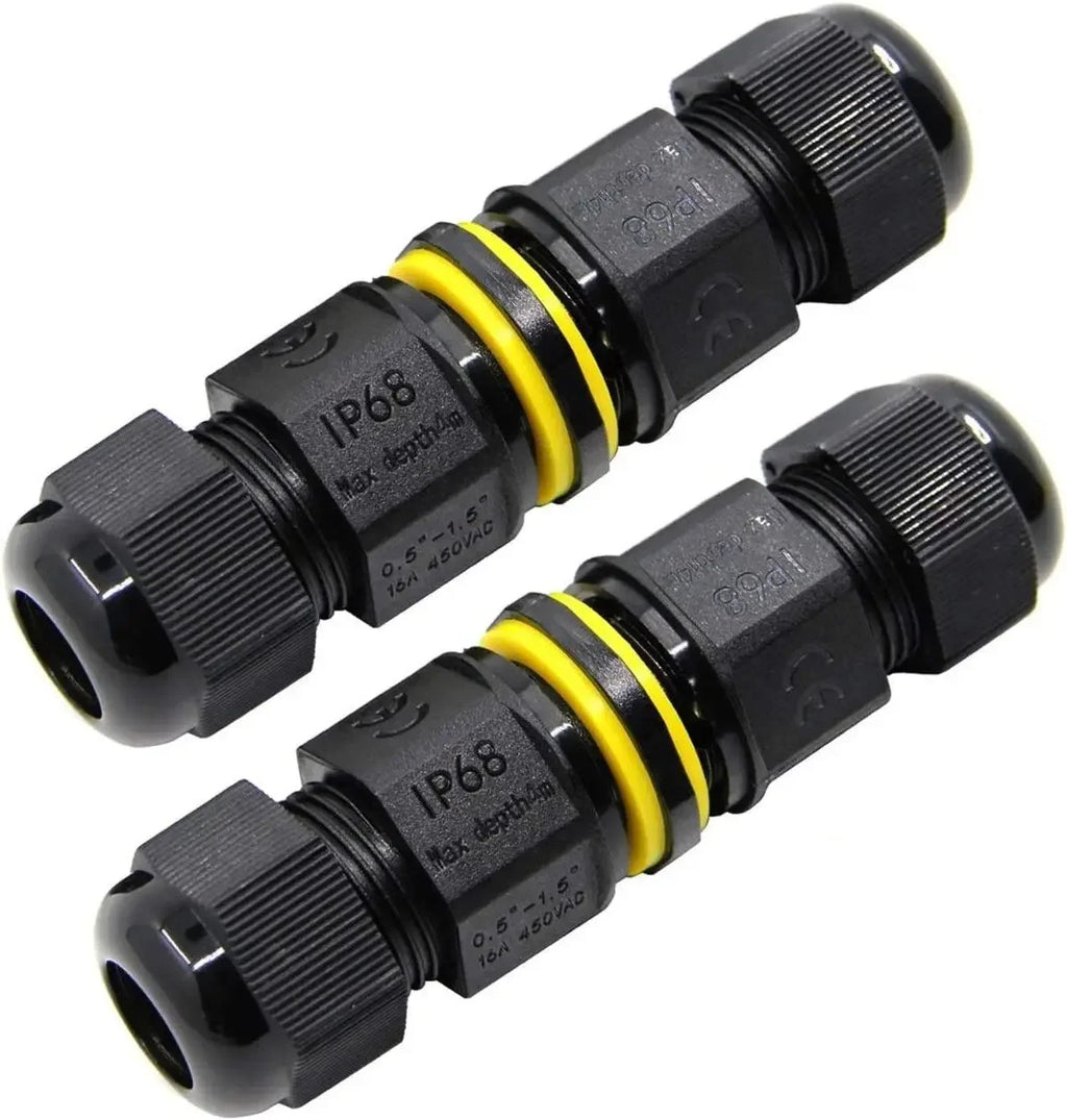 2pcs Waterproof Outdoor IP68 Electrical Cable Connector 2P3P4P M20 Plug 5-11mm Terminal Block External Power Cord Junction Box