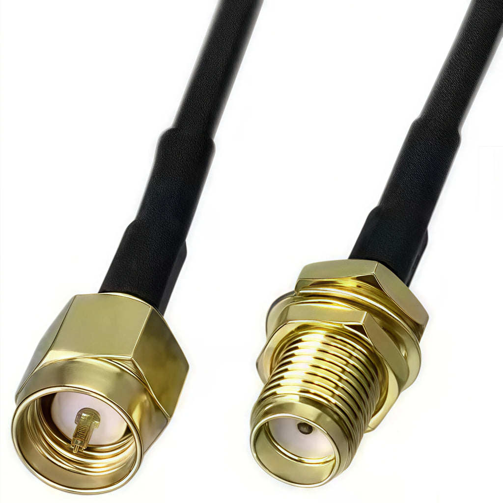 10m/5m/3m RP-SMA to SMA Extension Cable, Male to Female Coaxial Feeder Wire for WiFi Antenna/Router/RG174 Network Card