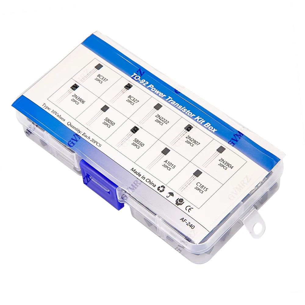 200PCS 10Values TO-92 Power Transistor Kit (BC337/2N2222/S8050 etc.) for Arduino DIY Electronic Project  BC337 2N2222 S8050