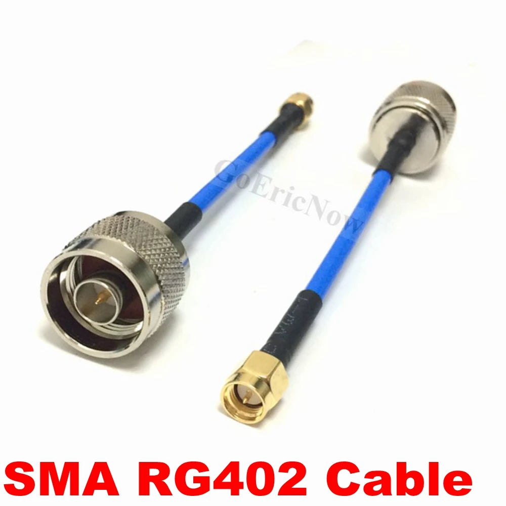 1 Pcs N Type Male to SMA Male Plug Connector RG402 RG-402 Semi Flexible Coaxial Cable 50 Ohm Blue (10cm, 15cm, 20cm)