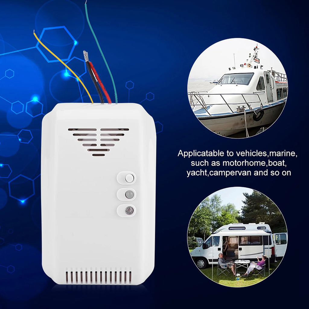12V Gas Detector Natural Gas Alarm Sensor Propane Butane LPG Natural Motor Home Marine