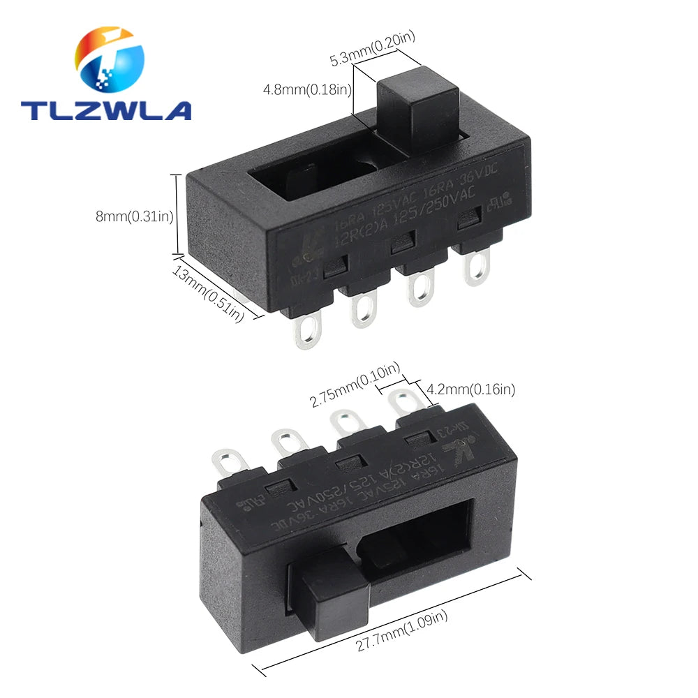 2PCS 12A 250V 3 Position 8 Pin Toggle Slide DIP Switch LQ-103H Hair Dryer Hot Cold Wind for JJ-15 Philips Flyco FH6218/20/21/31
