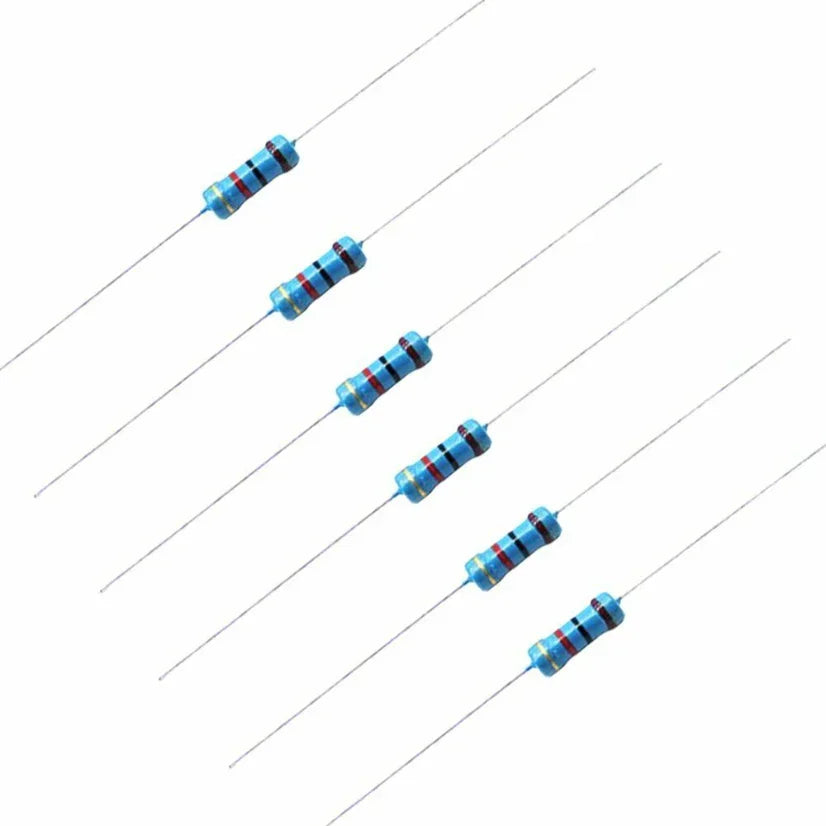 100pcs Metal Film Resistors 1/2 Watt 0.5W 10 12 15 18 20 22 24 27 30 33 36 39 43 47 51 56 62 68 75 82 91 K R E Ohm