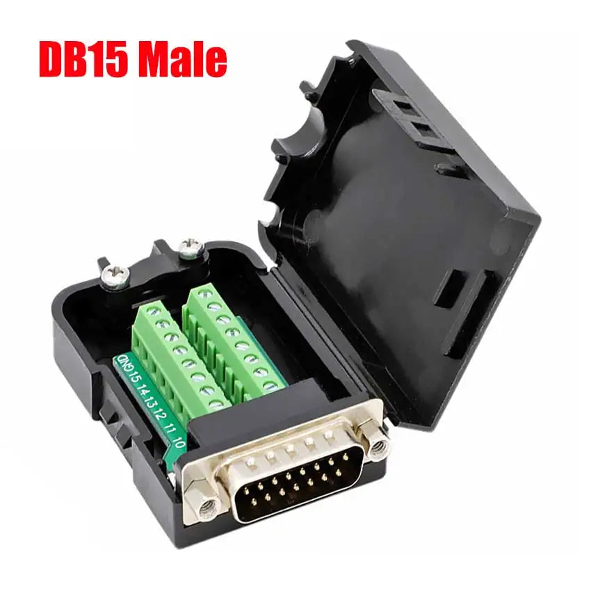 DB9 DB15 DB25 Connector D-SUB 9 15 25 Pin Male Female Plug RS232 RS485 Breakout Terminals 21-24 AWG Wire Solderless Connectors