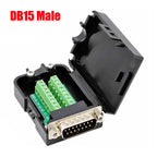 DB9 DB15 DB25 Connector D-SUB 9 15 25 Pin Male Female Plug RS232 RS485 Breakout Terminals 21-24 AWG Wire Solderless Connectors