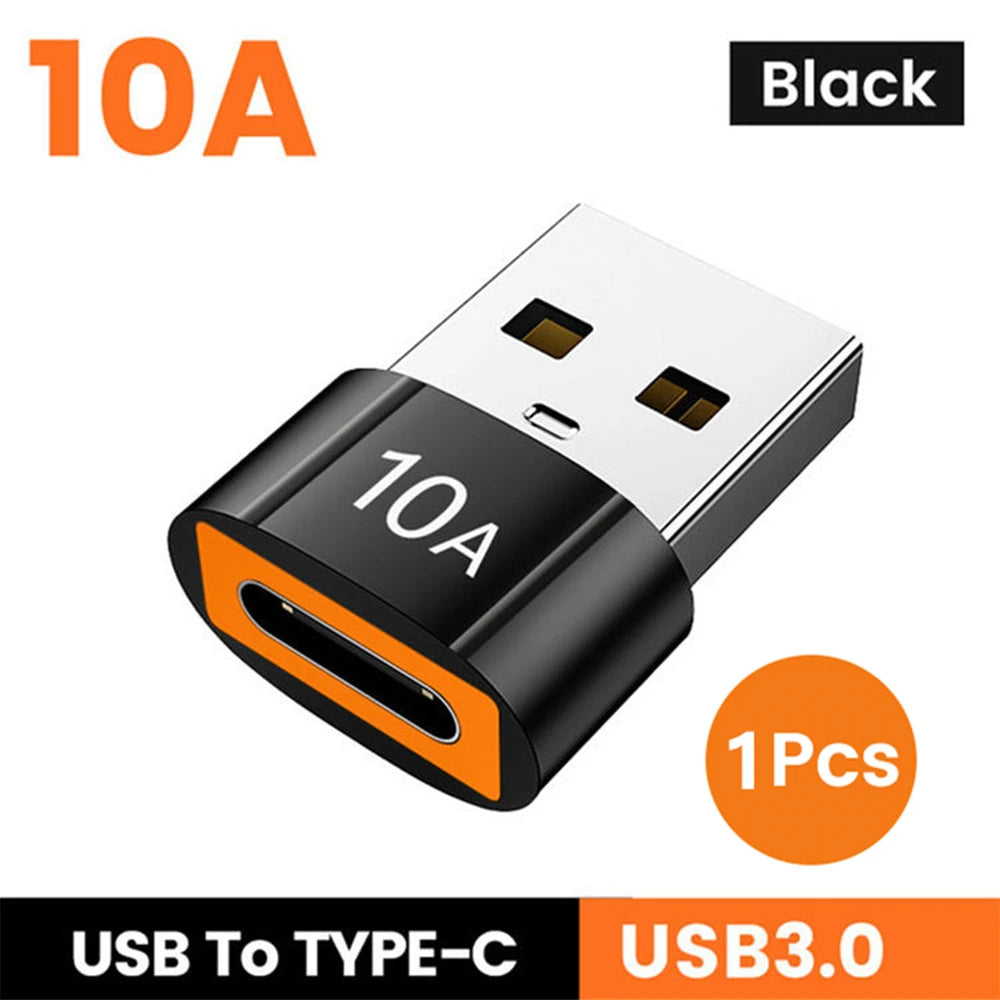 10A USB 3.0 To Type C Mini Fast Transfer USB Type C Female To USB PD Adapter Suitable for Mobile Computer Car Charger Converters