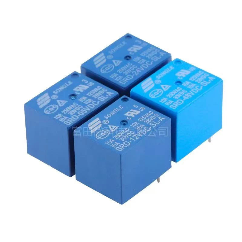 5Pcs New Relay SRD-05VDC-SL-C SRD-12VDC-SL-C SRD-24VDC-SL-C SRD 12VDC SL C 10A 250VAC 5PIN 3V 5V 9V 12V 24V 48V Power Relay