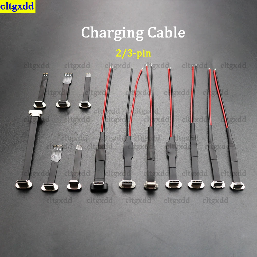 ClTGxDD 1 Piece USB C Type-C FPC 2-Pin 3-Pin with Resistor R1 Soft Flat Cable Male Head Mobile Phone Fast Charging Cable Extensi