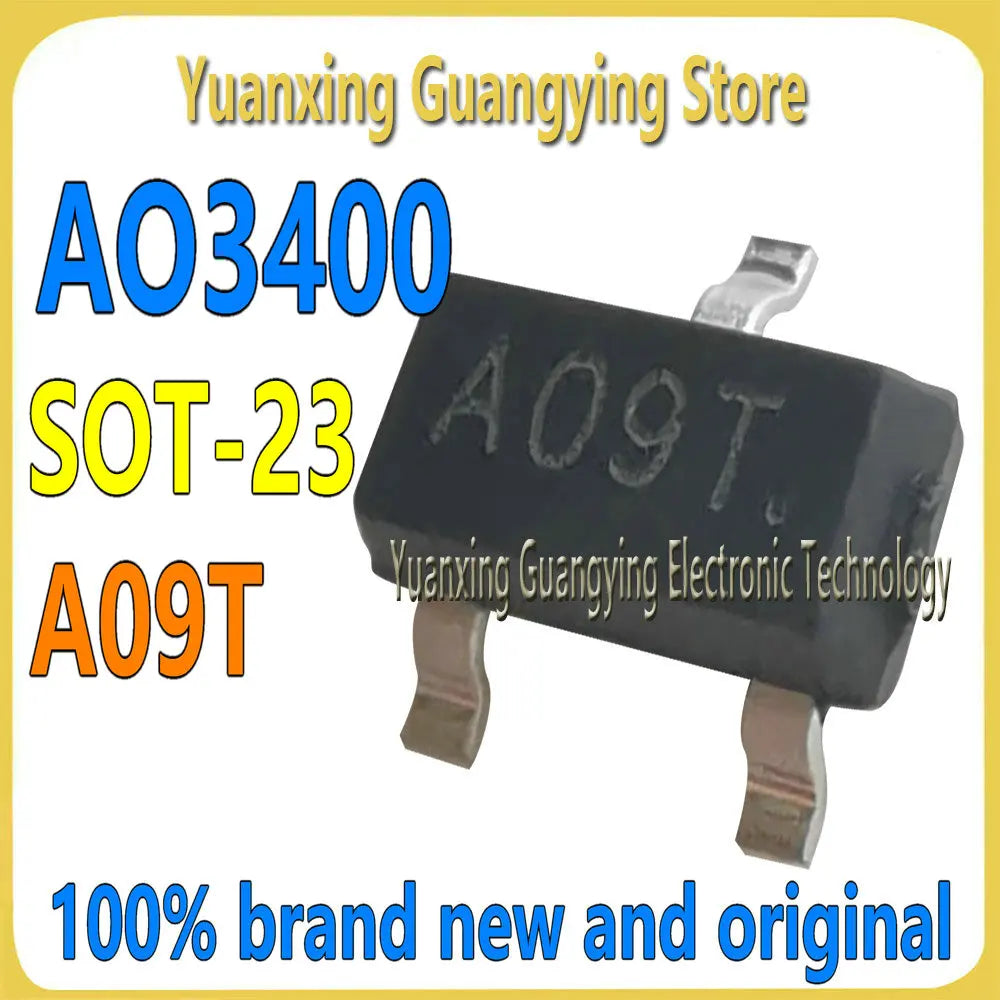 (100 pieces) AO3400 AO3400A Marking: A09T SMT SOT-23 2.5A/30V MOSFET Field Effect Tube 100% Brand New & Original