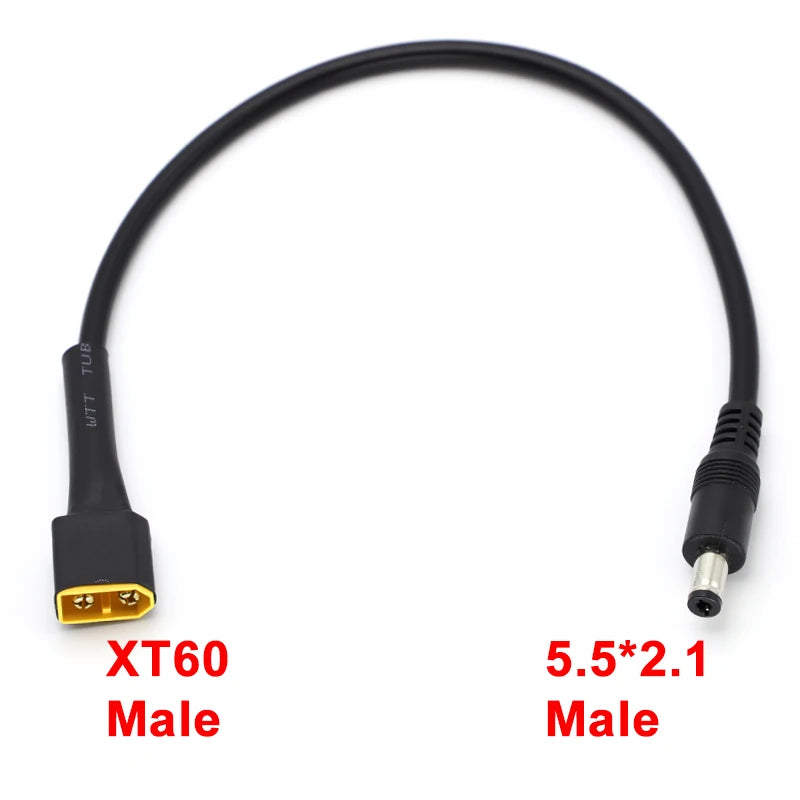 1Pcs 10A Ultra-soft XT60 Plug Male/Female Connector To DC5521 18AWG Power Cable Adaptor For Car Battery Charging Adapter Cables