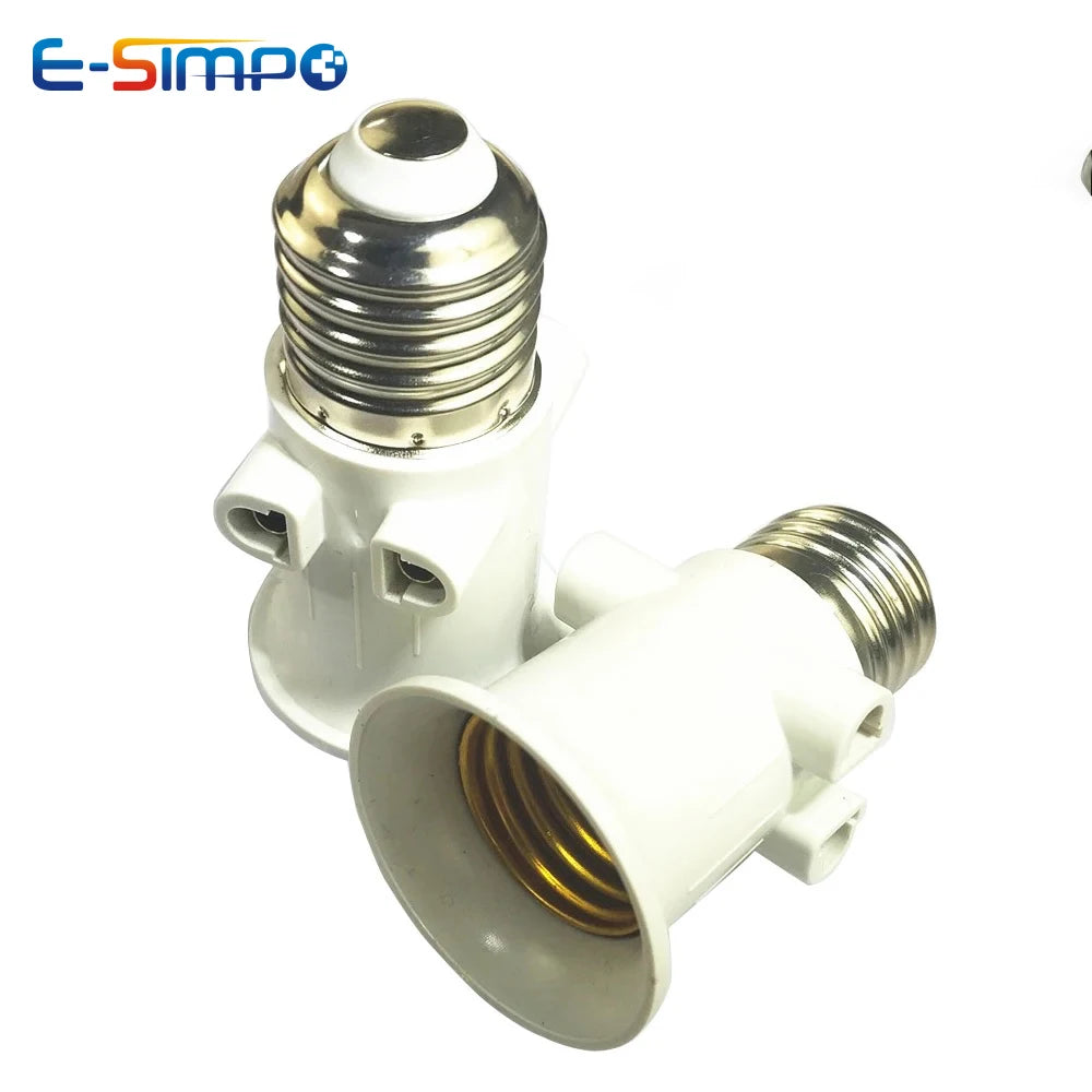 2pc E26 E27 Screw B22 Bayonet Rated 220V6A  Lamp Holder Light Base Socket to US EU AC Power Cord Outlets Plug Adapter Converter