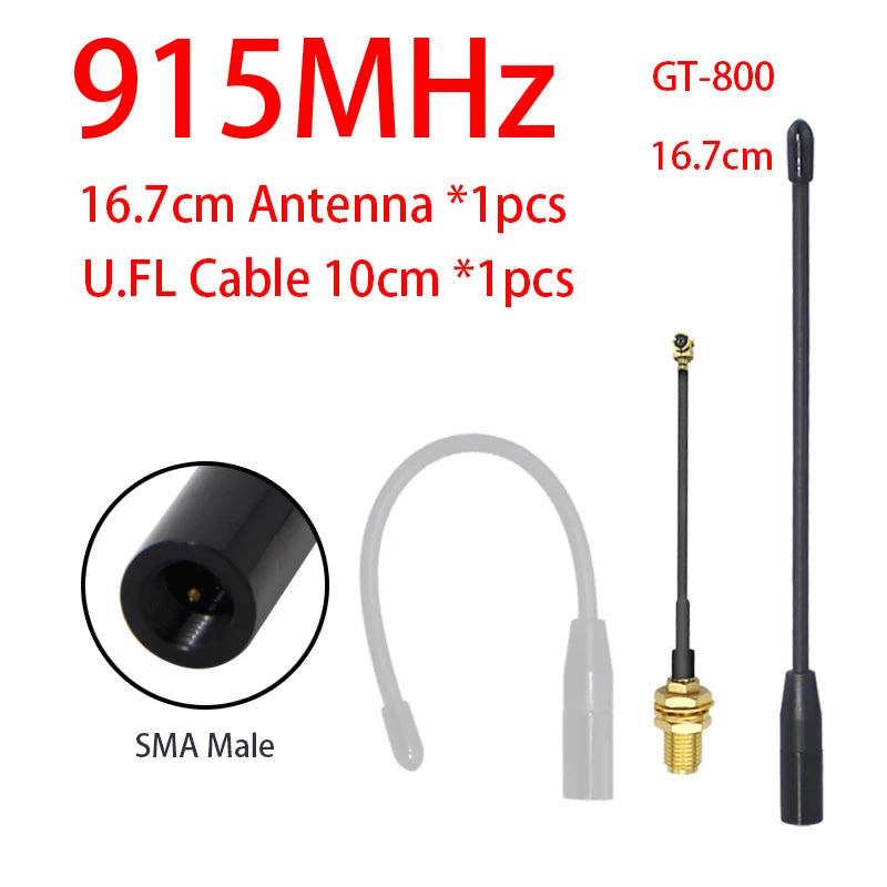 GIZONT LoRa 915MHz Soft Antenna 17CM 902-928MHz SMA Flexible Whip Antenna 20CM For MeshTastic LoRaWan ESP 32 Teletransmission