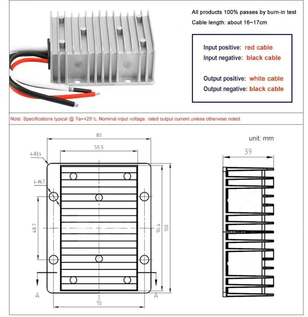 24V to 12V 30A 40A DC Step Down Converter Voltage 24 Volt to 12 Volt 480W 5A-40A Car Buck Regulator Reliable Product CE ROHS