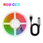 5V RGB COB LED Strip 576LEDs/m Bluetooh App IR Remote Control USB RGB LED Strip Flexible Tape for TV Backlight Room Decoration