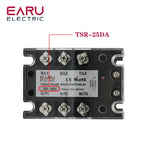 TSR  SSR-10DA SSR-40DA SSR 25A 60A 80A 100A Three Phase SSR Solid State Relay DC Control AC 480V 5-32V Input Aluminum Heatsink