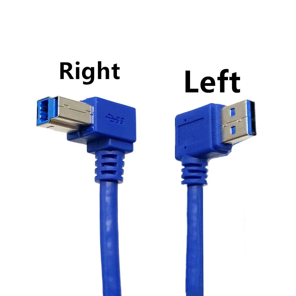 1pcs 90 Degree Angled USB 3.0 A Male AM to USB 3.0 B Type Male BM USB3.0 Cable For Printer Scanner HDD