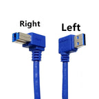 1pcs 90 Degree Angled USB 3.0 A Male AM to USB 3.0 B Type Male BM USB3.0 Cable For Printer Scanner HDD