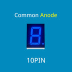LoCNService 30PCS 0.8Inch Digital Tube LED Display 1 Bit Red Yellow Green Blue White Common Anode / Cathode 7 Segment 0.8 inch