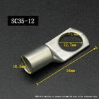 SC Type Wire Nose Terminal SC35 SC50 SC70 SC95 Bare Copper Battery Block Lugs Hole ID 6 8 10 12mm Crimp DTGA Cable End Connector