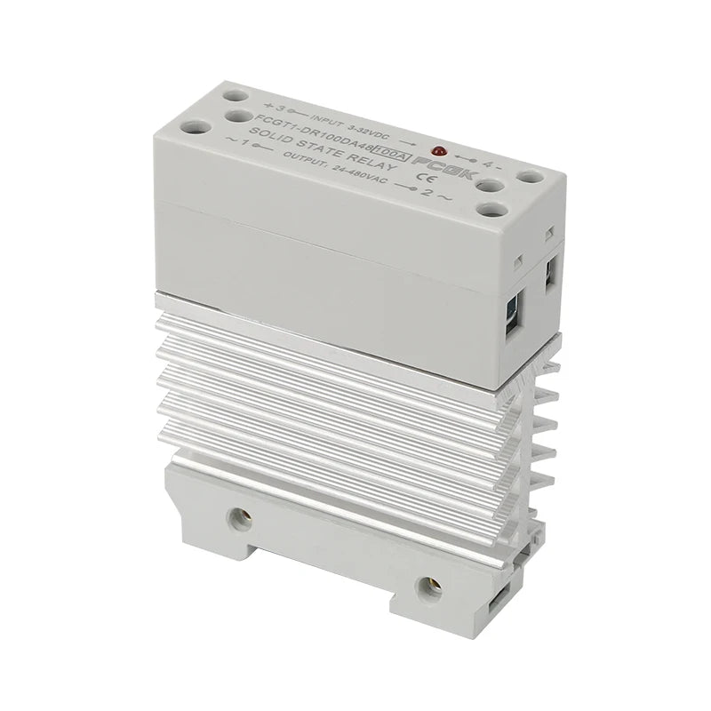 10A 25A 40A 60A 80A 100A Single Phase Slim SSR Solid State Relay With Heat Sink Industrial Relay DIN Rail Mount