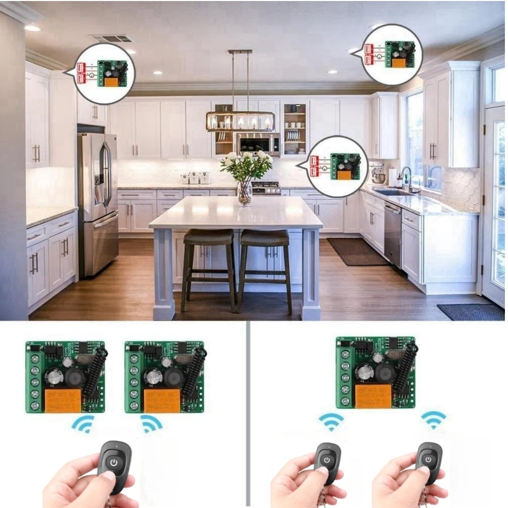 DC 12V 24V 36V 433 MHz Remote Control Wireless Switch 1 CH RF Relay Receiver and 1CH Transmitter for Door Electromagnetic Lock