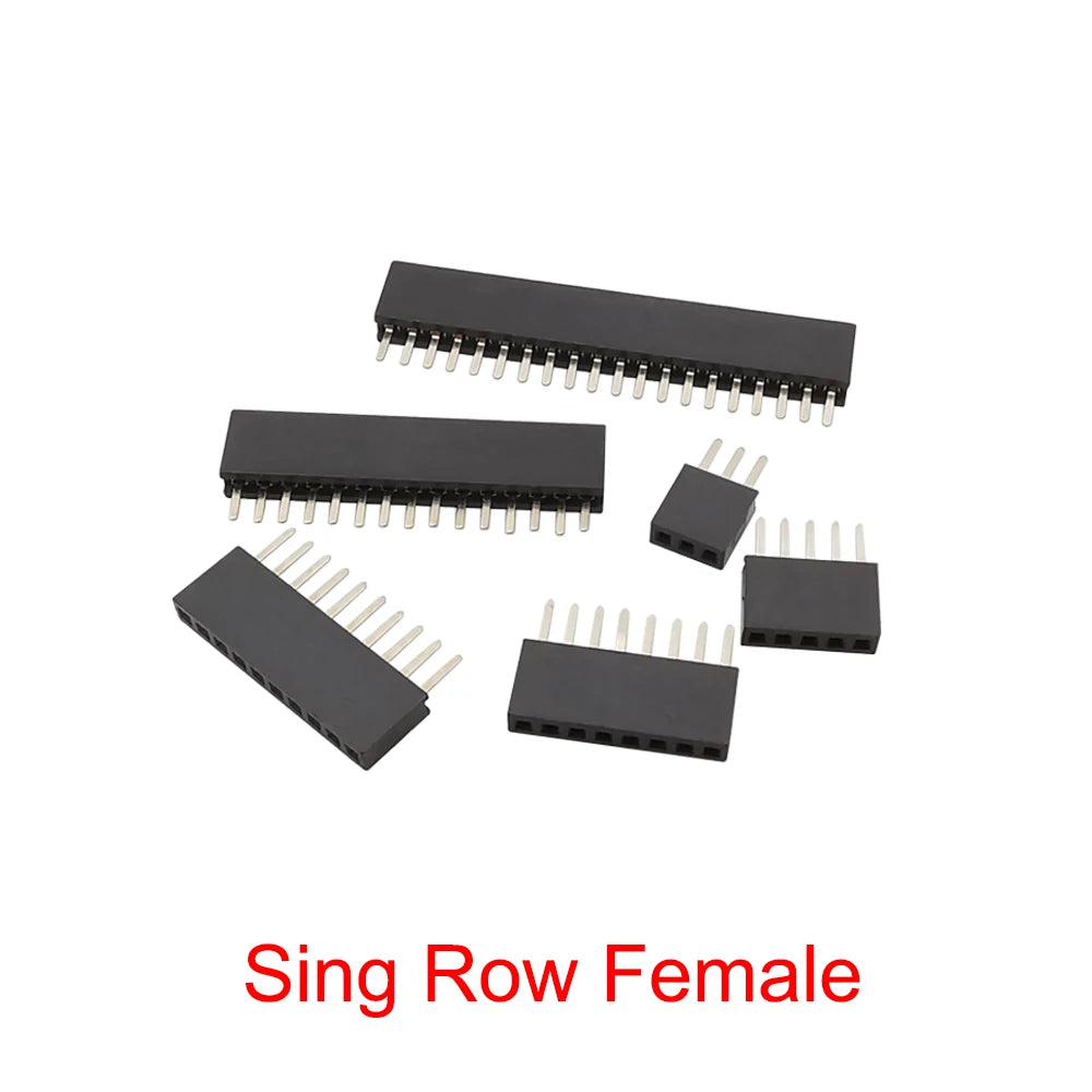 10Pcs 1.27 mm Single Row Male Female Plug Socket Breakaway PCB Board Pin Header Connector 1.27 Strip Pinheader 2P-50 Pin