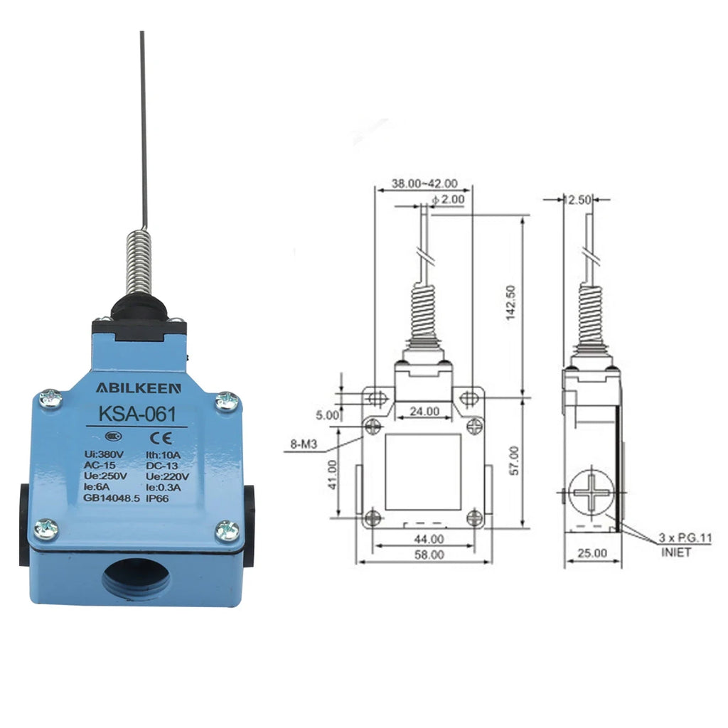 ABILKEEN Stainless Steel IP66 Waterproof KSA Series Industrial Machine Limit Switch Multiple Styles Limit Switch Available