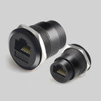 C-Type RJ45 Connector, Network CAT6A Shielded/Unshielded Panel 22mm Mount Chassis Plug, Cat6 Internet 8p8c Modular