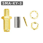 SMA Female RP-SMA Male Bulkhead Crimp Connector Gold-plated 50Ohms for RG58 RG142 SYV50-3 Cable