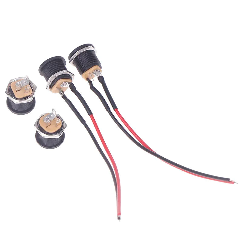 5/10pcs 5.5 X 2.1mm 5.5*2.5mm Convenient Snap Type DC Power Jack Socket Female Panel Mount Connector Port