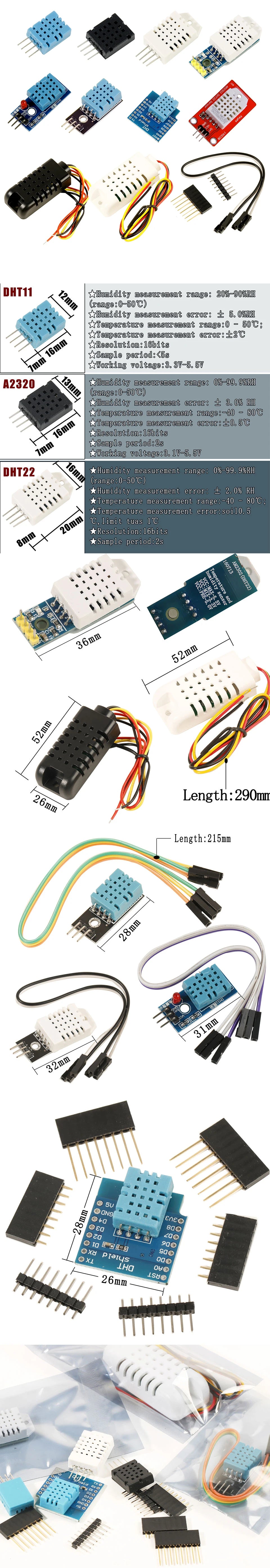 Digital Temperature Humidity Sensor Module Board + PCB For Arduino Ultra-low Power High Precision DHT11 DHT22 AM23
