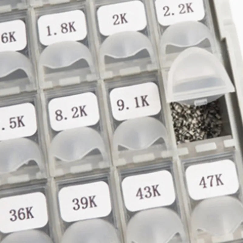 SMD Resistor Box 1% 1206 0805 0603 0402 0201 SMT Chip Resistor Assortment Kit component 128 Values 0R-1M sample boxes