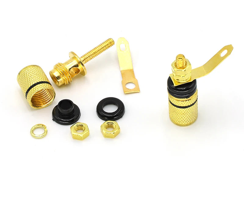 5-10pcs Amplifier Speaker Terminal Gold Plated Binding Post Banana Plug Socket Connector Suitable for 4mm Banana Plugs