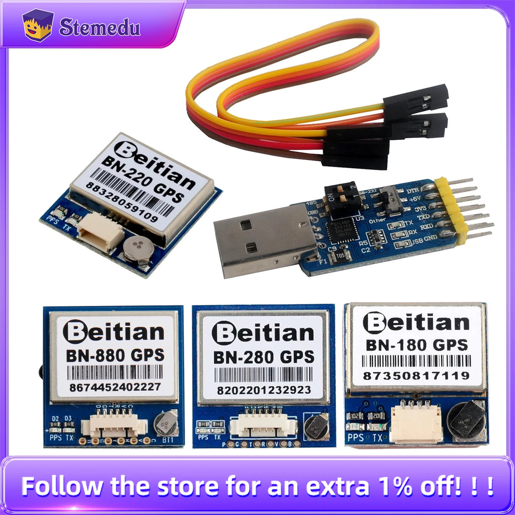 Beitian BN-180 BN-280 BN-880 BN-220 GPS module GLONASS Antenna Module TTL Level + 1 Serial Port Module USB to TTL Flight Control