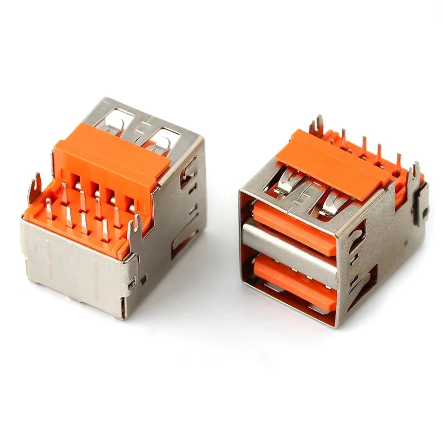 10PCS USB Interface Double-Layer USB Socket Type A Standard Port Male and Female Solder Socket DIP Straight Bent Pin PCB Socket