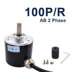 38S6G5-B-G24N Rotary Incremental Encoder AB 2 Phase Connection 50/100/200/360P/R 5-24V Solid Shaft DC Open Collector Output NPN
