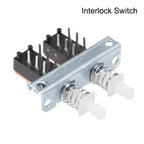 Interlock Push Button Switch Piano Type DPDT 6 Pin 4/6/8 Row Straight Through Hole Straight Key Switch for Electronic Products