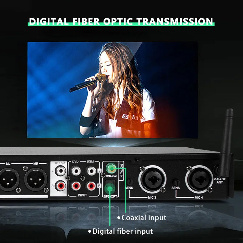 FUHAM Professional Digital X5 Preamp Effects Processor KTV Reverb Suppression Anti-Howl Bluetooth Audio Processor