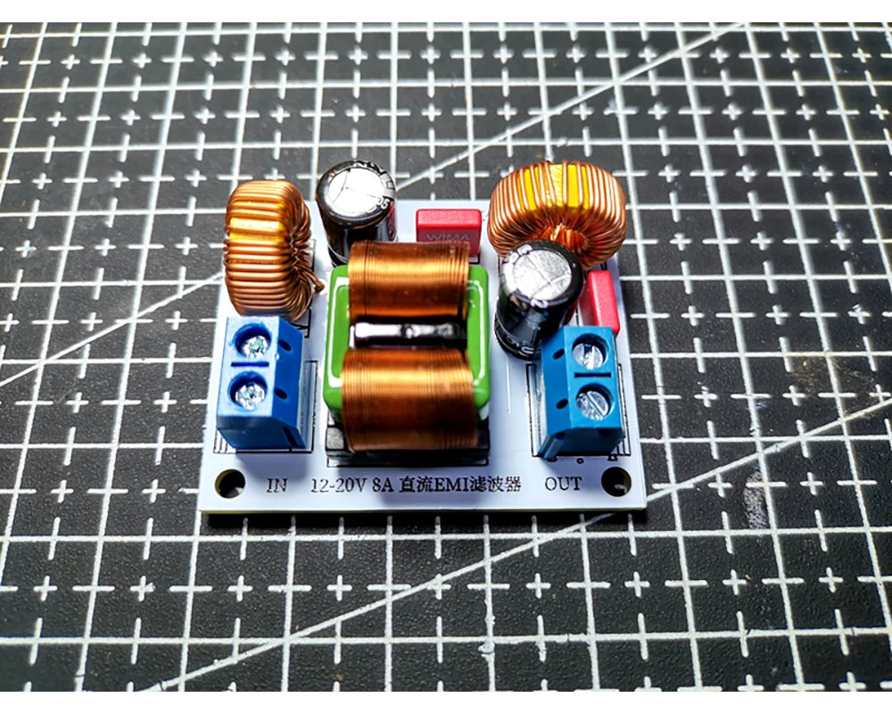 8A 20A 50A DC LC-EMI Filter EMC Car Audio Amplifier Power Supply Purification Noise Impurities Electromagnetic Interference Filt