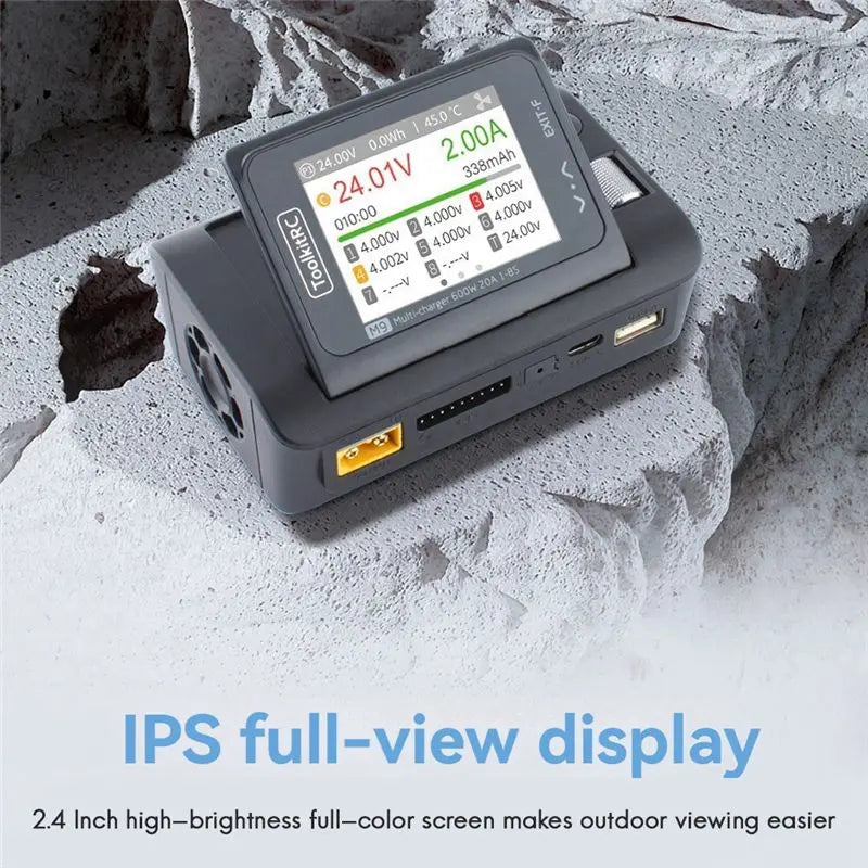 Toolkitrc M9 600W USB Fast Charing DC Smart Adjustable Screen Angle With Audio Function For 1-8S Lipo Lihv Life Battery