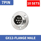 10Sets GX12 Aviation Socket Plug 2 3 4 5 6 7 Pin M16 DF16 Rhombus Flange Male Female Circular Connector Cable Panel Mount Solder