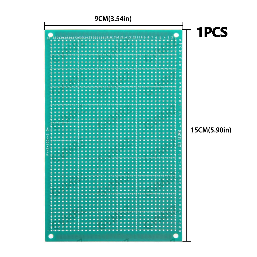 Single Sided Green PCB Prototype Board Universal Through Hole Perfboard for DIY Electronic Projects