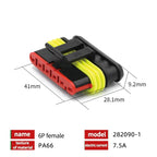 20/50/100Sets 1.5 Series AMP Automobile Connectors 1/2/3/4/5/6 Pin Super Seal Waterproof  Electrical Wire Connector PA66 Nylon