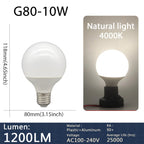 1-5 Pack G80 G95 G125 Globe LED Light Bulbs 10W 12W 18W 40 Watt Equivalent LED Edison Bulbs, Warm White 3000K E27 Base, Milky