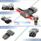 T1 T2 Quick-Connect Snap-In Terminals, No Welding No Stripping Automatic Wire Connectors, Professional Electrical Cable Accessor