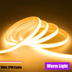 DC12V 24V COB Strip With 2PIN /DC Cable IP67 Waterproof Outdoor Home Decor Flexible Ribbon Rope LED Neon Light 3000K 4000K 6000K
