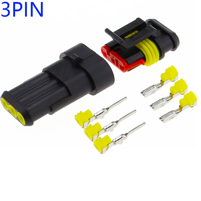 1 Set 1 2 3 4 5 6 Pin Super Seal AMP Electrical Connector Automotive Waterproof Xenon Lamp Male And Female Plug For Car
