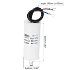5-22uf CBB60 Run Capacitor AC 450V U Terminal Wires 50/60Hz Cylinder Bottom with M8 Screw for Washing Machine Pump Motor Star