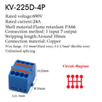 1Pc Wire Electrical Cable Connectors Plug-in Terminal Block PTFIX 2.5mm² Splitter Spliceable DIN-Rail Mounting Junction Box Tool