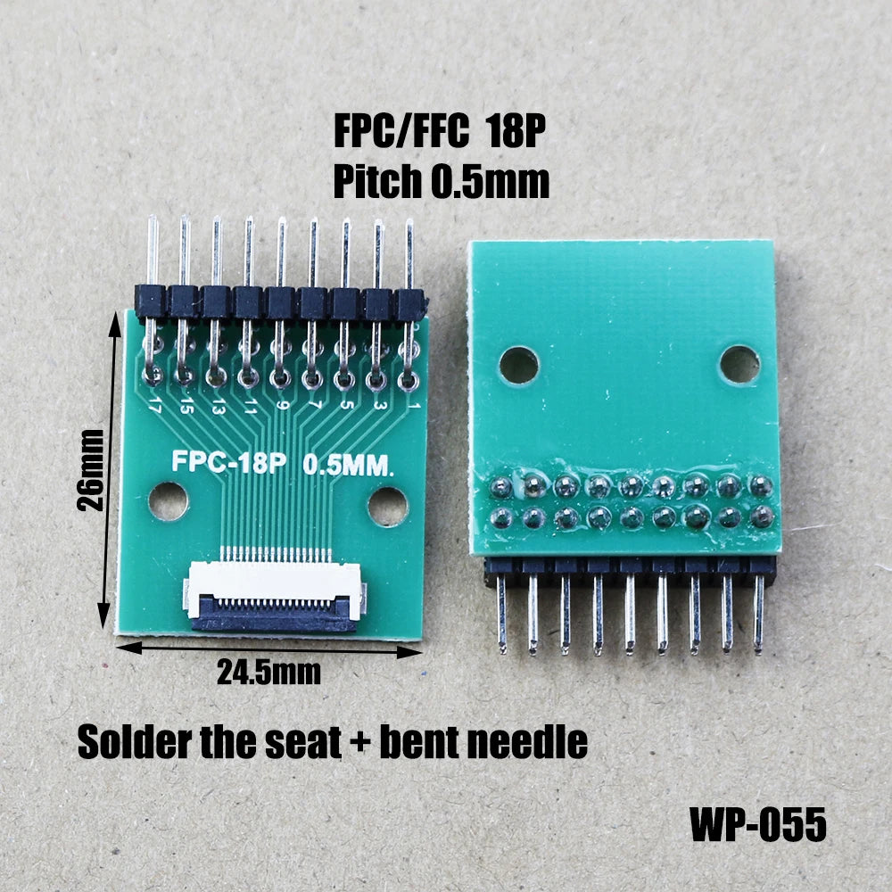 1pcs 4/6/8/10/12/15/16/18/20/22/24/26/30/34/36/40/42/45/50/56 Pin FPC/FFC Adapter Board 0.5mm To 2.54mm Connector